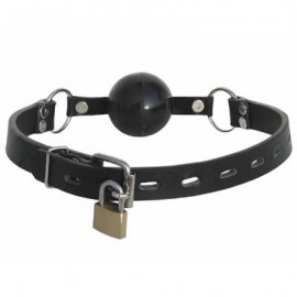 Ball gag noir soft avec cadenas