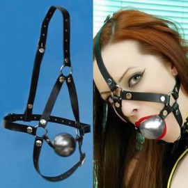 Harnais ball gag silver