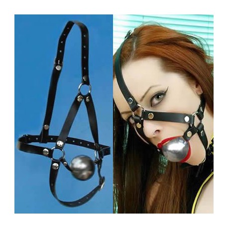 Harnais ball gag silver