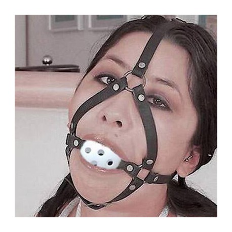 Harnais ball gag blanc