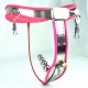 Ceinture de chasteté femme rose en T avec plug vaginal metal