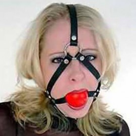 Harnais ball gag rouge