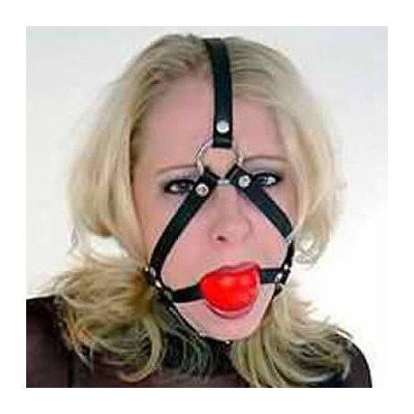 Harnais ball gag rouge