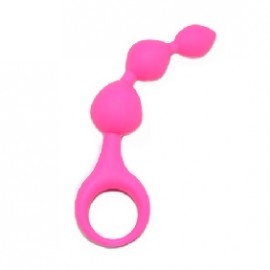 Chapelet anal 3 boules en silicone courbé pink