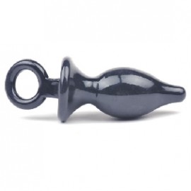 Plug anal tetine noir en silicone