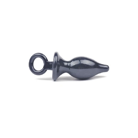 Plug anal tetine noir en silicone