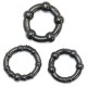 Lot de 3 cockrings noirs avec boules