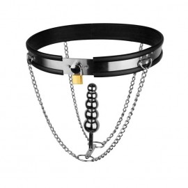 Ceinture de chasteté femme avec plug anal metal