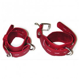 Bracelet menottes rouge de poignets ou chevilles ou collier