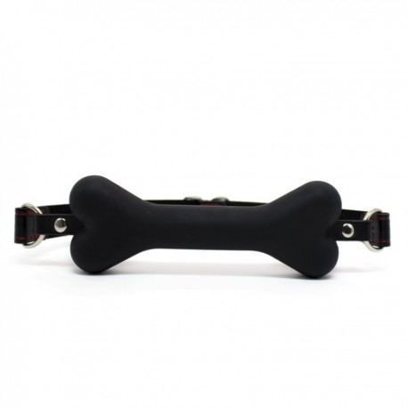 Bar gag bit gag Os noir en sillicone