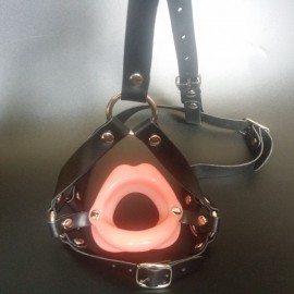 Harnais de tete ring gag retracteur de dents bouche de poupee