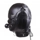 Cagoule simili cuir fermeture complete et ball gag integre