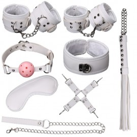 Set de soumission débutant 8 pièces simili cuir blanc