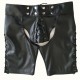 Short homme en simili cuir et laçages 