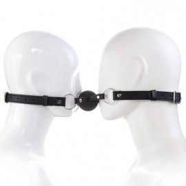 Double ball gag soumission silicone noir