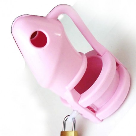 Cage de chasteté silicone rose Birdlocked