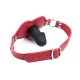 Dildo gag en simili cuir rouge et silicone noir