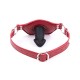 Dildo gag en simili cuir rouge et silicone noir