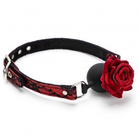 Ball gag avec rose rouge