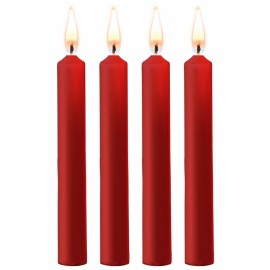 4 mini bougies rouges