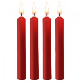 4 mini bougies rouges