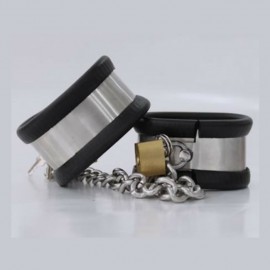 Bracelets menottes acier inoxydable et silicone