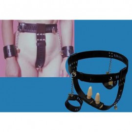 Ceinture de chasteté avec menotte+plug anal+plug vaginal