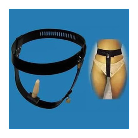 Ceinture de chasteté avec plug anal noire