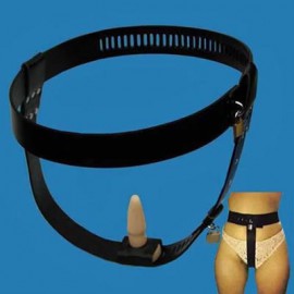 Ceinture de chasteté avec plug vaginal noire