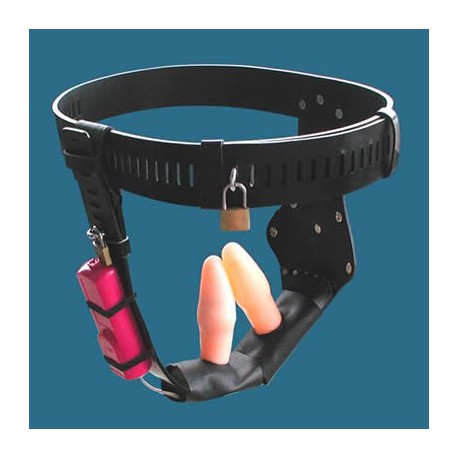 Ceinture de chasteté Relieving Nature vibro anal et plug vagin