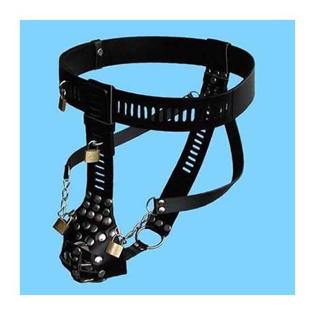 Ceinture de chasteté pour homme noire