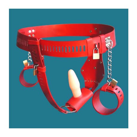 Ceinture de chasteté red Relieving Nature menotte+plug vagin