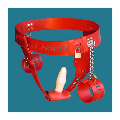 Ceinture de chasteté red Relieving Nature menotte+plug anal