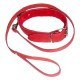 Collier laisse d'esclavage rouge en cuir