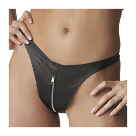 Slip en cuir pour femme