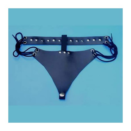 Sexy string cache sexe en cuir -c