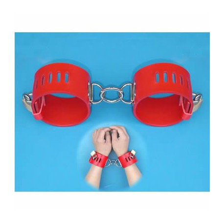 Mini menotte de poignet en cuir rouge
