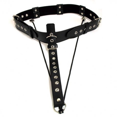 Ceinture en cuir de bondage avec 5 D-ring